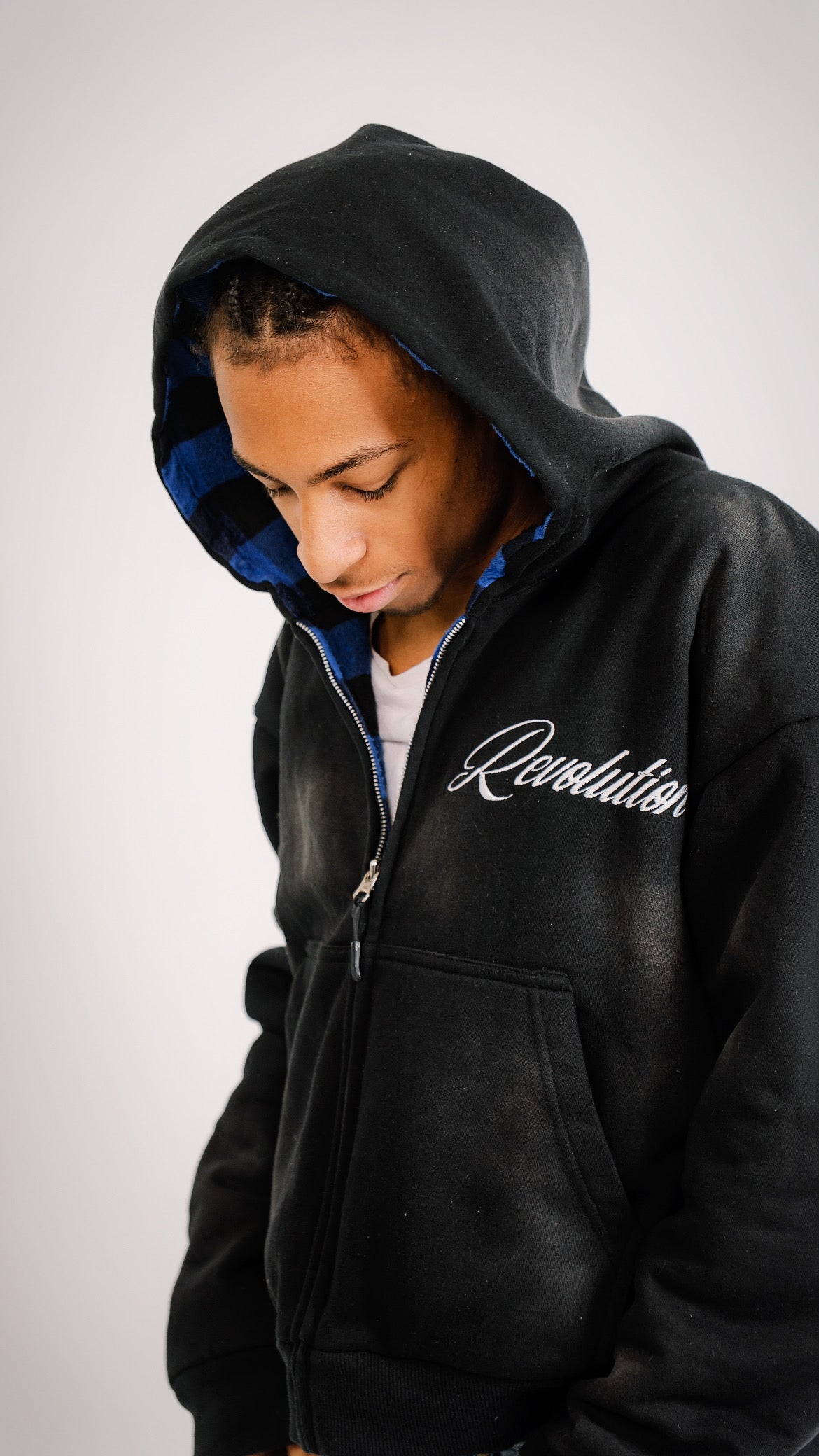 Reversible zip up noir