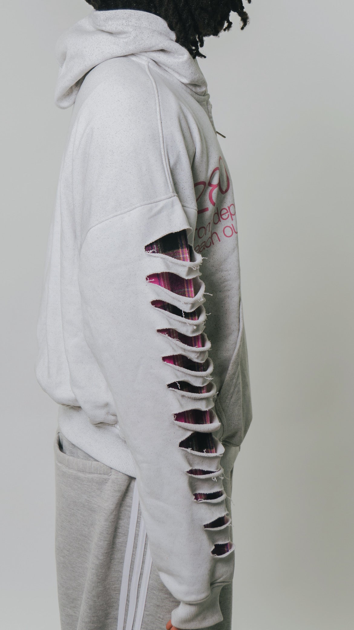 Blossom flannel frame hoodie.